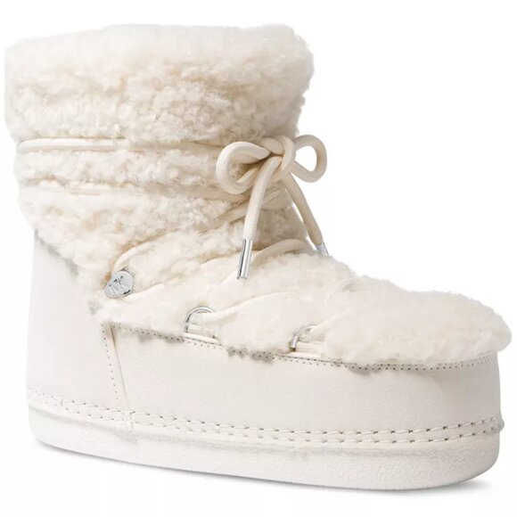 NIB Zelda Sherpa & Suede Cozy Lace-Up Booties - Picture 1 of 13